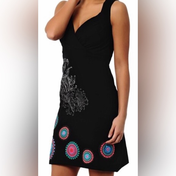 Desigual Sleeveless Embroidered Dress Size XS